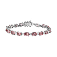 Premium Blush Apatite and Moissanite Bracelet in Platinum Over Sterling Silver (6.50 In) 13.50 ctw