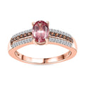 Blush Apatite, Brown and White Zircon Ring in Vermeil Rose Gold Over Sterling Silver (Size 5.0) 1.10 ctw - Sticky add to cart bar