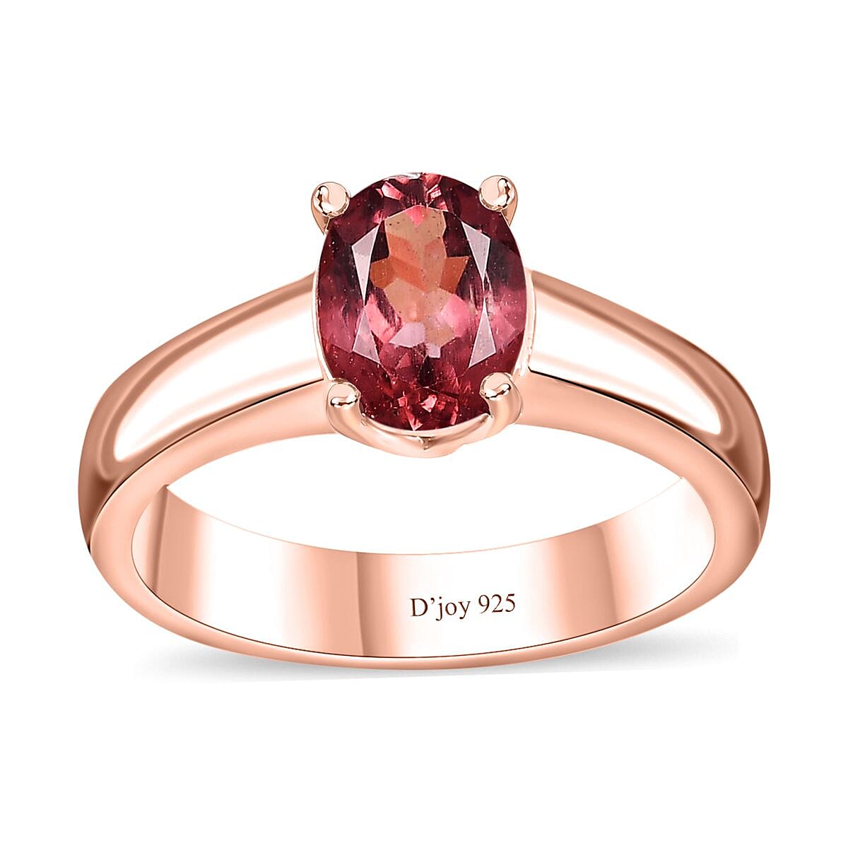 Blush Apatite Solitaire Ring in Vermeil RG Over Sterling Silver (Size 7.0) 1.25 ctw