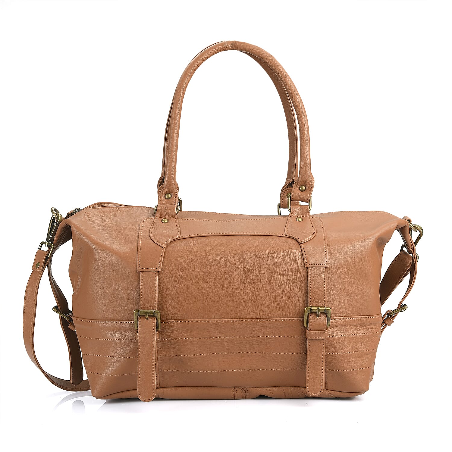 Brown Genuine Leather Luggage Bag (22.75"x12.25"x7")
