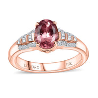 Luxoro 10K Rose Gold Premium Blush Apatite and G-H I2 Diamond Ring (Size 10.0) 1.35 ctw