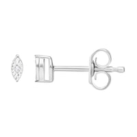 White Diamond Earring in Platinum Over Sterling Silver