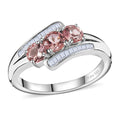 Blush Apatite, Diamond (0.18 cts) Ring in Platinum Over Sterling Silver (Size 7.0) 1.10 ctw - Sticky add to cart bar