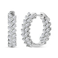 White Zircon Sun Rays Earrings in Platinum Over Sterling Silver 5.00 ctw - Sticky add to cart bar
