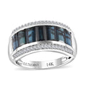 Luxoro 14K White Gold AAA Monte Belo Indicolite, Diamond (G-H, I2) (0.20 cts) Ring (Size 7.0) (4.15 g) 3.00 ctw - Sticky add to cart bar