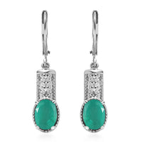 Emeraldine Quartz (Triplet) Lever Back Earrings in Stainless Steel 3.20 ctw