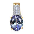 Luxoro 10K Yellow Gold Premium Peacock Tanzanite, Diamond (G-H, I2) Pendant 2.75 ctw - Sticky add to cart bar
