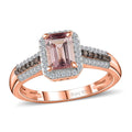 Premium Blush Tourmaline, Natural Champagne and White Diamond (0.25 cts) Ring in Vermeil RG Over Sterling Silver (Size 8.0) 1.30 ctw - Sticky add to cart bar