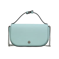 Tory Burch Cream Saffiano Leather Emerson Printed Top Handle Crossbody Bag (8"x2.25"x5")