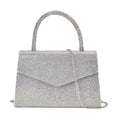 Sparkling Aurora Borealis Crystal Faux Leather Clutch Bag (8.7"x2.4"x5.5") with Handle Drop and Long Chain Strap 47" - Sticky add to cart bar