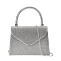 Sparkling Black Clutch Bag (7.9"x2.4"x5.5") with Handle Drop & 46.45" Chain Strap - Sticky add to cart bar