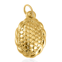 Luxoro 10K Yellow Gold Electroform Oval Pendant without Chain 0.30 Grams