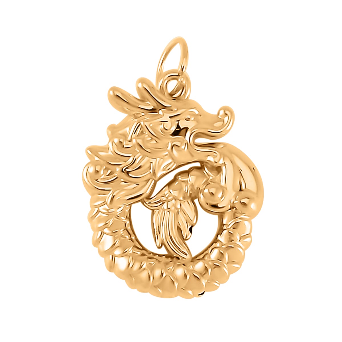 10K Yellow Gold Electroform Dragon Pendant without Chain 0.50 Grams
