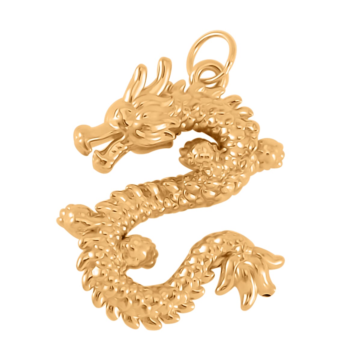 10K Yellow Gold Electroform Dragon Pendant 0.92 Grams