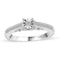 Diamond Band Ring in Platinum Over Sterling Silver (Size 10.0) 0.20 ctw