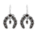 D'Joy Artisan Crafted Elite Shungite 4.85 ctw Squash Blossom Bear Earrings in Black Oxidized Sterling Silver - Sticky add to cart bar