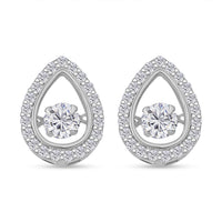 Simulated Diamond 2.35 ctw Stud Earrings in Platinum Over Sterling Silver