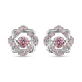 Simulated Pink Diamond Stud Earrings in Platinum Over Sterling Silver 2.10 ctw - Sticky add to cart bar