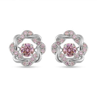 Simulated Pink Diamond Stud Earrings in Platinum Over Sterling Silver 2.10 ctw