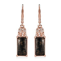 Matrix Silver Shungite Lever Back Earrings in 14K Rose Gold Over Copper with Magnet 6.25 ctw - Sticky add to cart bar