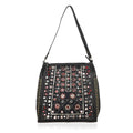 Vivid by Sukriti Navy Genuine Leather Embellished Hobo Shoulder Bag (13.75"x6.75"x14.5") - Sticky add to cart bar