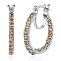 D'Joy Golden Imperial Topaz 3.15 ctw Inside Out Hoop Earrings in Platinum Over Sterling Silver - Sticky add to cart bar