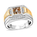 Imperial Topaz, White Zircon Ring in Vermeil YG and Platinum Over Sterling Silver (Size 10.0) 1.40 ctw - Sticky add to cart bar