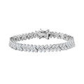 White Zircon Sun Rays Bracelet in Platinum Over Sterling Silver (6.50 In) 10.50 ctw - Sticky add to cart bar