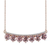 Premium Pink Morganite and White Zircon 3.20 ctw Necklace in 18K Vermeil Rose Gold Over Sterling Silver 20 Inches