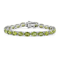 Peridot Tennis Bracelet in Platinum Over Sterling Silver (6.50 In) (Del. in 10-12 Days) 15.85 ctw