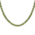 Peridot Tennis Necklace 18 Inches in Platinum Over Sterling Silver 37.75 ctw - Sticky add to cart bar