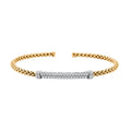 Italian Simulated Diamond Bangle Bracelet in 14K Yellow Gold and Sterling Silver (6.50 In) 0.75 ctw - Sticky add to cart bar