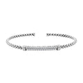 Italian Simulated Diamond Bangle Bracelet in Sterling Silver (6.50 In) 0.75 ctw - Sticky add to cart bar