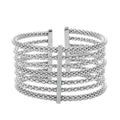 Italian Simulated Diamond Bangle Bracelet in Sterling Silver (6.50 In) 1.55 ctw - Sticky add to cart bar