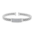 Italian Simulated Diamond Bangle Bracelet in Sterling Silver (6.50 In) 2.60 ctw - Sticky add to cart bar