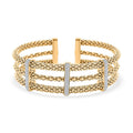 Italian Simulated Diamond Bangle Bracelet in 14K Yellow Gold Over Sterling Silver (6.50 In) 2.25 ctw - Sticky add to cart bar