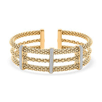 Italian Simulated Diamond Bangle Bracelet in 14K Yellow Gold Over Sterling Silver (6.50 In) 2.25 ctw