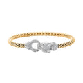 Italian Simulated Diamond Bangle Bracelet in 14K YG Over and Sterling Silver (6.50 In) 2.25 ctw - Sticky add to cart bar