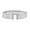Italian Simulated Diamond Bangle Bracelet in Sterling Silver (6.50 In) 1.15 ctw - Sticky add to cart bar