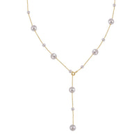 White Puka Shell Pearl Necklace in 14K YG Sterling Silver 22 Inches