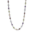 Multi Gemstone Necklace 18 Inches in Platinum Over Sterling Silver 15.85 ctw - Sticky add to cart bar