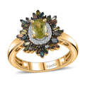 Premium Sava Sphene and Multi Diamond Ring in Vermeil Yellow Gold Over Sterling Silver (Size 10.0) 0.90 ctw - Sticky add to cart bar