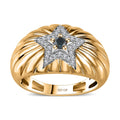 GP Blue Diamond (IR), White Diamond Star Ring in Vermeil YG Over Sterling Silver (Size 10.0) 0.20 ctw - Sticky add to cart bar