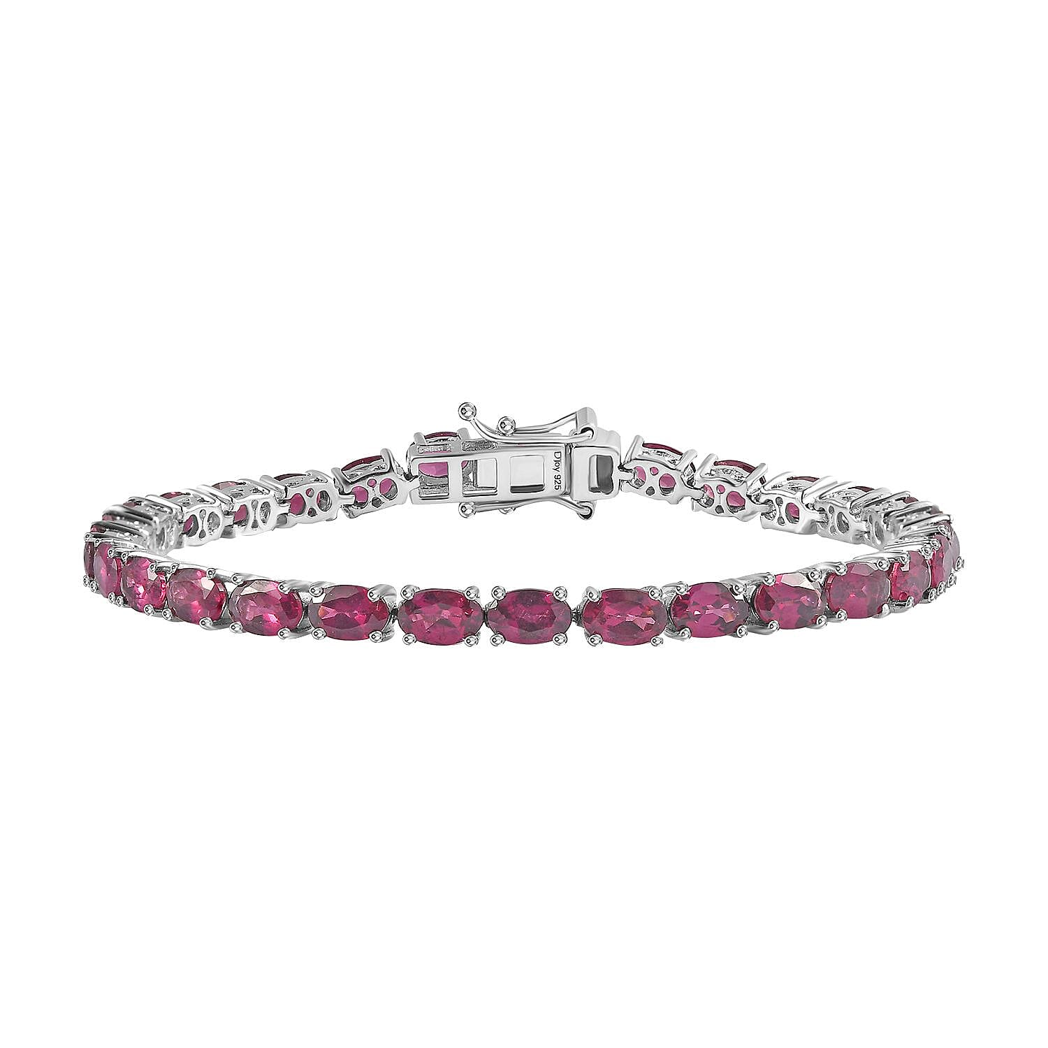 Orissa Rhodolite Garnet Tennis Bracelet in Platinum Over Sterling Silver (7.25 In) 15.65 ctw (Del. in 10-12 Days)