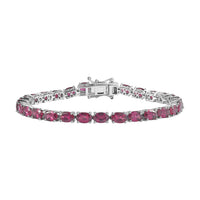 Orissa Rhodolite Garnet Tennis Bracelet in Platinum Over Sterling Silver (7.25 In) 15.65 ctw (Del. in 10-12 Days)