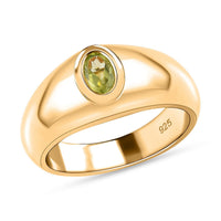 Hebei Peridot 0.50 ctw Ring in Vermeil Yellow Gold Over Sterling Silver (Size 10.0)
