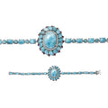 Larimar, Multi Gemstone Flower Bracelet in Platinum Over Sterling Silver (7.25 In) 36.85 ctw - Sticky add to cart bar