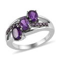 African Amethyst, Simulated Purple Diamond Ring in Stainless Steel (Size 10.0) 1.50 ctw - Sticky add to cart bar