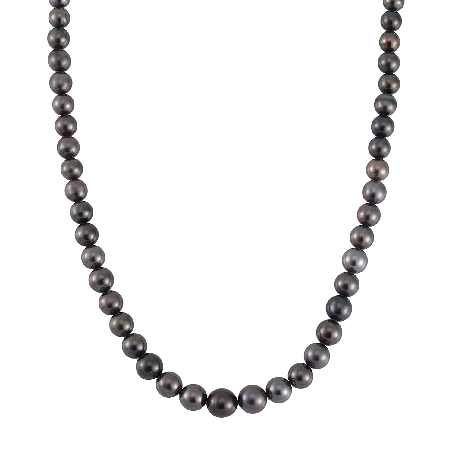 18K Yellow Gold Magnetic Lock Tahitian Cultured Pearl Statement Necklace 18 Inches