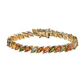 Premium Multi-Tourmaline Bracelet in Vermeil YG Over Sterling Silver (6.50 In) - Sticky add to cart bar